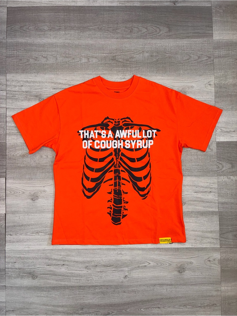 Men's Short Sleeve Graphic Tee — Orange Rib Cage Print